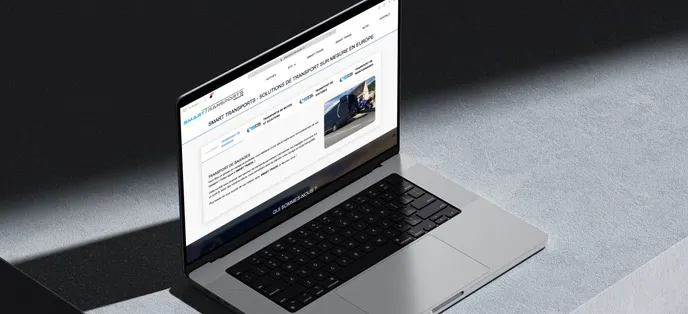 Screenshot du site Smart Transport sur un MacBook