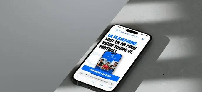 Image de la page d'accueil du site coachConnect en version téléphone