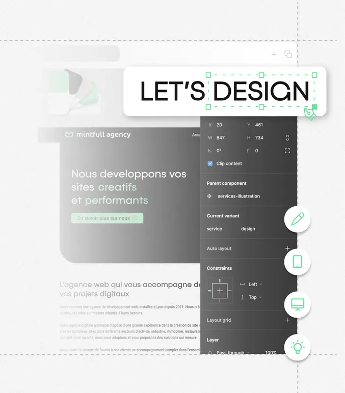 Illustration du design d'interfaces sur le logiciel Figma