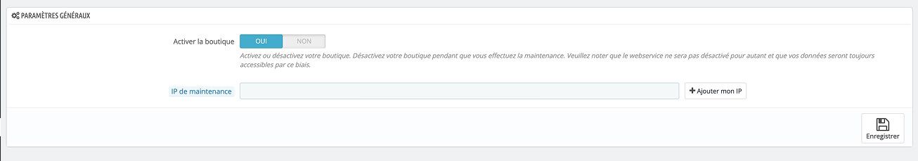 Exemple mode maintenance Prestashop 6
