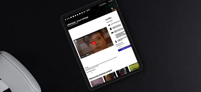 Illustration du projet Filmoramax sur une tablette