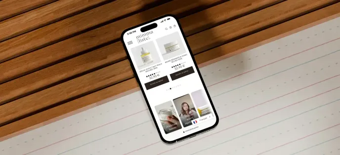 Image des page produits du site Minimaliste green en version téléphone