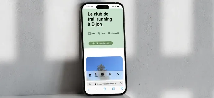 Image de la page d'accueil du site Les gourmets des sentiers en version téléphone