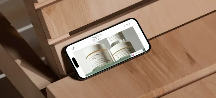 Image de la page d'accueil du site Minimaliste green en version téléphone