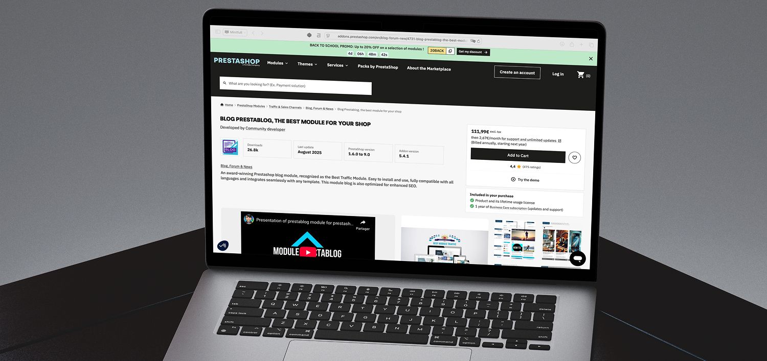 Module Prestablog sur la plateforme Addons de Prestashop